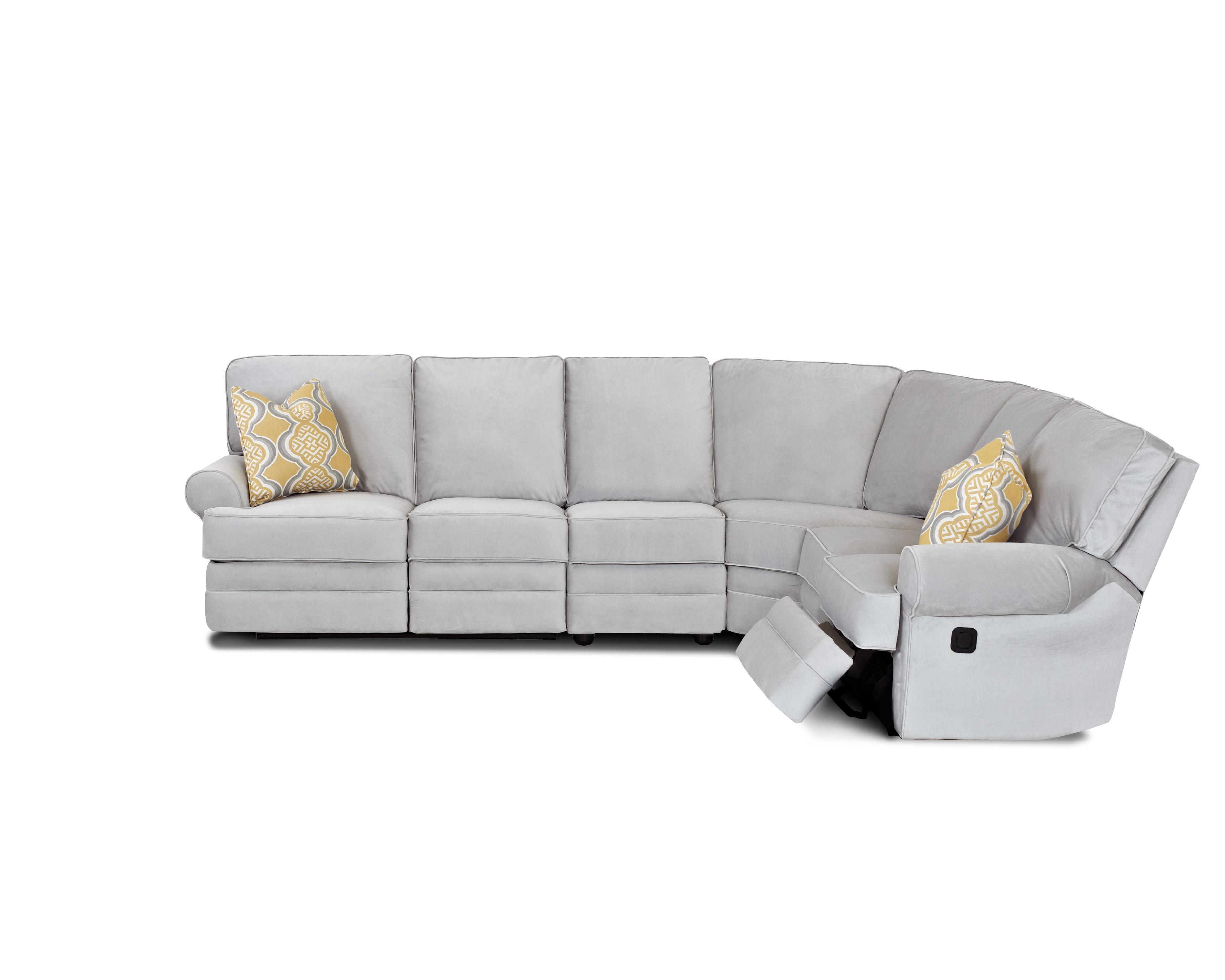 Klaussner Belleview Classic Reclining Sectional Sofa with Rolled Arms